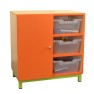 Meuble de rangement 1 porte 6 cases