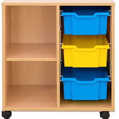 Meuble de rangement 3 bacs et 2 cases
