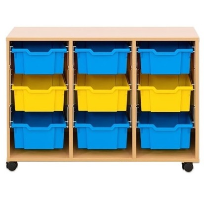 Meuble sur roulettes 3 colonnes - 9 bacs