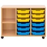 Meuble de rangement sur roulettes - 12 bacs