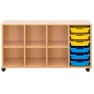 Meuble pour école 4 colonnes - 6 bacs sur roulettes