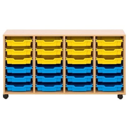 Meuble sur roulettes pour école - 24 bacs