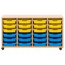 Meuble sur roulettes pour école - 24 bacs