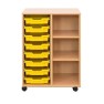 Meuble sur roulettes - 2 colonnes 8 bacs en plastique