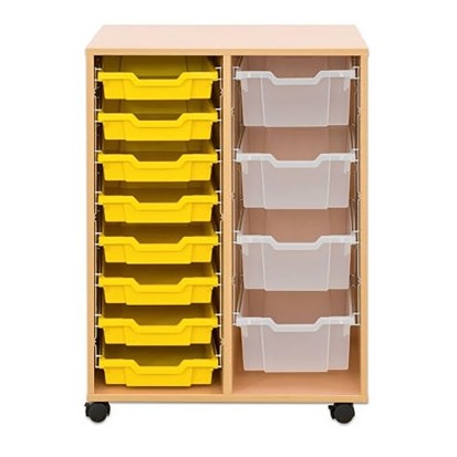 Meuble 2 colonnes sur roulettes avec bacs