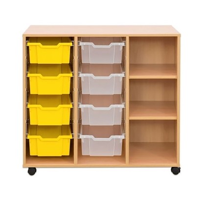Meuble de rangement école - 3 cases et 8 bacs