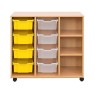 Meuble de rangement école - 3 cases et 8 bacs