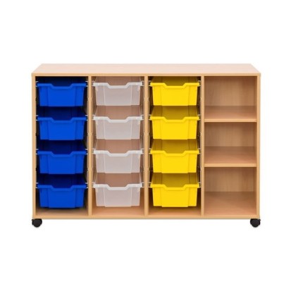 Meuble rangement scolaire avec 12 bacs
