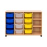 Meuble rangement scolaire avec 12 bacs