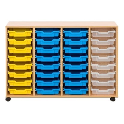 Meuble de rangement 4 colonnes et 24 bacs