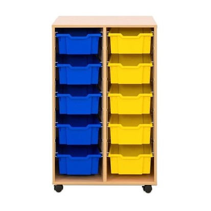Meuble rangement école 2 colonnes - 10 bacs
