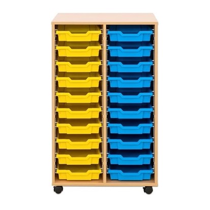 Meuble pour école sur roulettes - 20 bacs