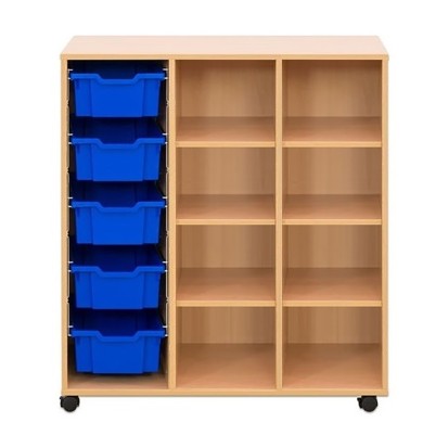 Meuble 8 cases + 5 bacs sur roulettes