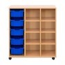Meuble 8 cases + 5 bacs sur roulettes