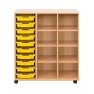 Meuble scolaire 3 colonnes - 8 cases + 10 bacs plastique