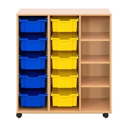 Meuble à cases avec 10 bacs polypropylène