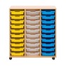 Meuble sur roulettes avec 30 bacs polypropylène
