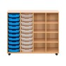 Meuble de rangement sur roulettes - 8 cases 20 bacs