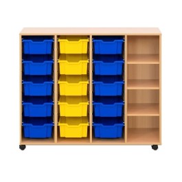 MEUBLE CARL 4 COLONNES - 15 BACS B2 + 3 TABLETTES