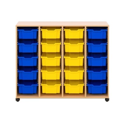 Meuble de rangement mobile avec 20 bacs sur glissière