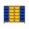 Meuble de rangement mobile avec 20 bacs sur glissière