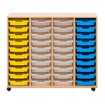 Meuble sur roulettes 4 colonnes et 40 bacs