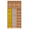 Armoire rangement école - 13 cases + 28 bacs