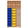 Armoire scolaire 3 colonnes - 6 cases et 28 bacs