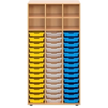 Armoire scolaire 3 colonnes 6 cases 42 bacs