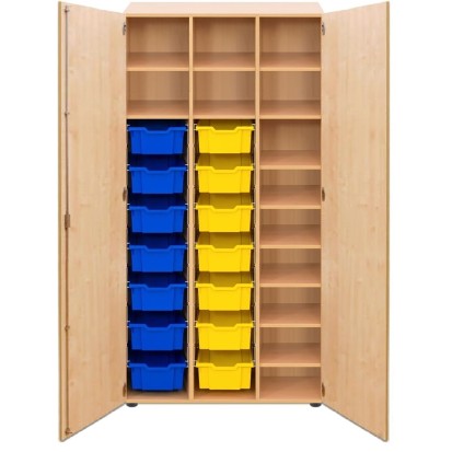 Armoire pour école avec porte - 13 cases - 14 bacs
