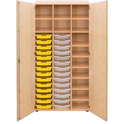 Armoire de rangement pour école - 28 bacs plastique