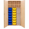 Armoire d'école 3 colonnes - 6 cases - bacs en plastiques