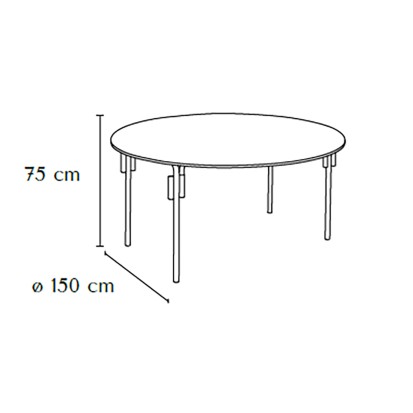 MAIRIETABLE ronde Plateau médium Ø 150cm