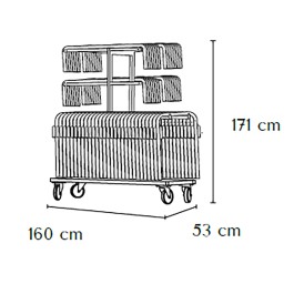 Chariot MAIRIETABLE pour entretoises et pieds tables rondes
