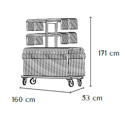 Chariot MAIRIETABLE pour entretoises et pieds tables rondes