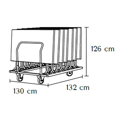 Chariot pour 12 tables rabattables HUGO