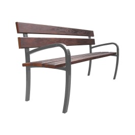 Banc CONFIDENCE 180cm bois et pieds acier avec accoudoirs