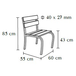 Fauteuil CONFIDENCE 60cm bois et pieds acier