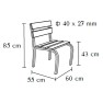 Fauteuil CONFIDENCE 60cm bois et pieds acier