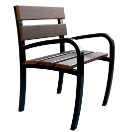 Fauteuil CONFIDENCE 60cm bois et pieds acier avec accoudoirs