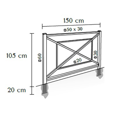 Barrière de ville en acier BASTILLE 150cm