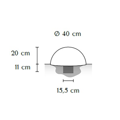 Borne de ville HEMISPHERE 20cm