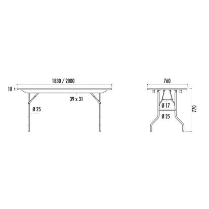 Table pliante TARRAGONE en polyéthylène