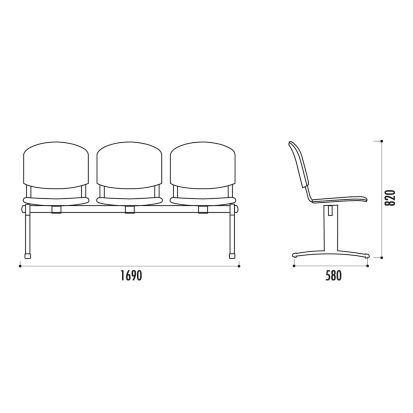 Poutre ISO en tissu 5 places