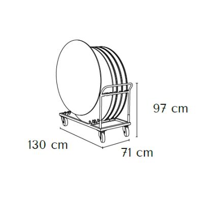 Chariot MAIRIETABLE pour plateaux ronds