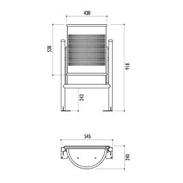 Corbeille demi-ronde en acier CASTELLI 35l.
