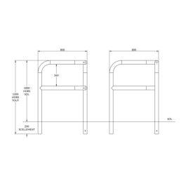 Arceau d'angle renforcé en acier - 2 pieds