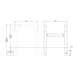 Etrier modulable en acier Ø 60cm