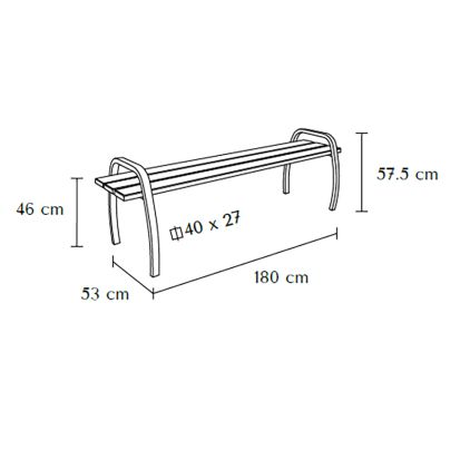 Banquette INTERLUDE 180cm bois et pieds acier