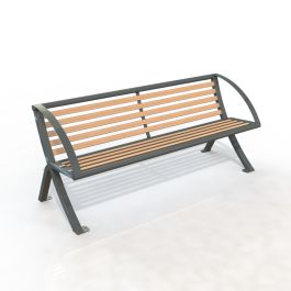 Banc HORIZON en compact et pied acier